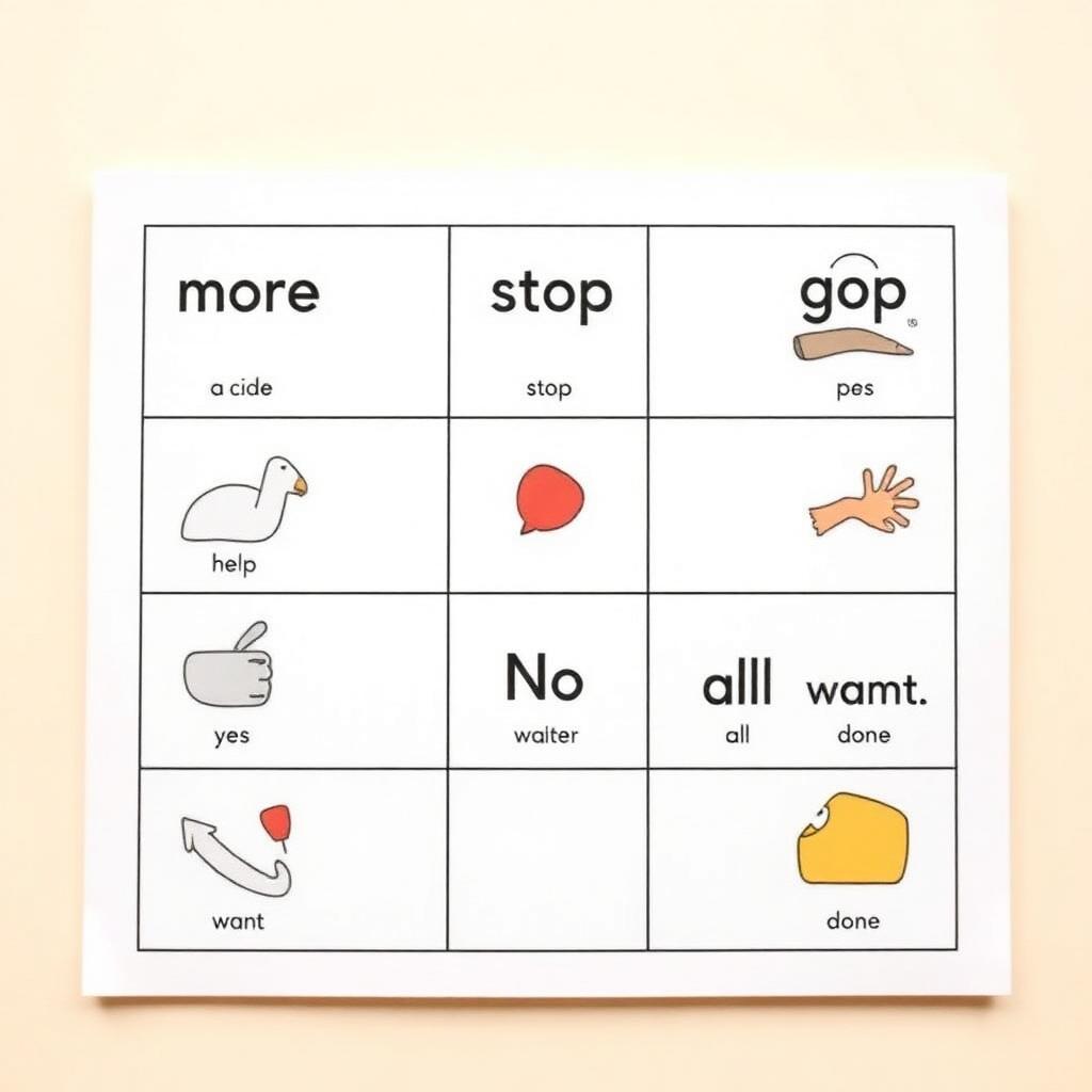 Core Vocabulary Communication Board
