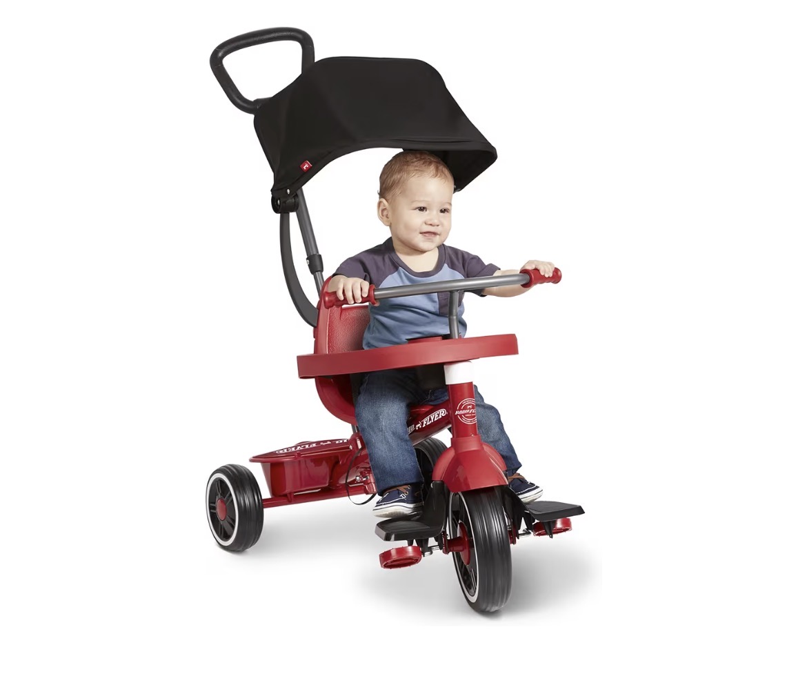 Ride-On Tricycle with Push Handle